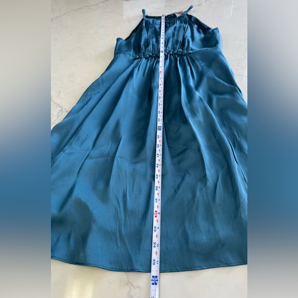 Ad:Hoc Women’s Teal Color Silky Dress Size Medium - Picture 8 of 9